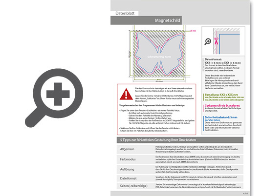 Product Bild hochwertiges_magnetschild_in_schmetterling-form