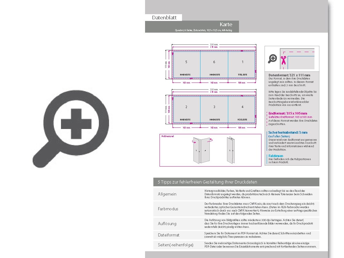 Product Bild trauerkarte__gefalzt_auf_quadrat_10_5_cm_x_10_5_cm__vertikaler_zickzackfalz__6-seitig